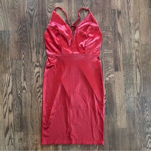 Red Satin Dress Small